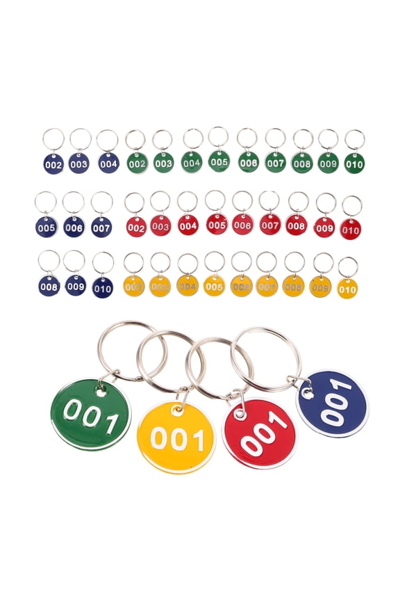 40Pcs Metal Numbered Key Tags Double Sided Identification Label Tags for Spa Bathhouse Storage