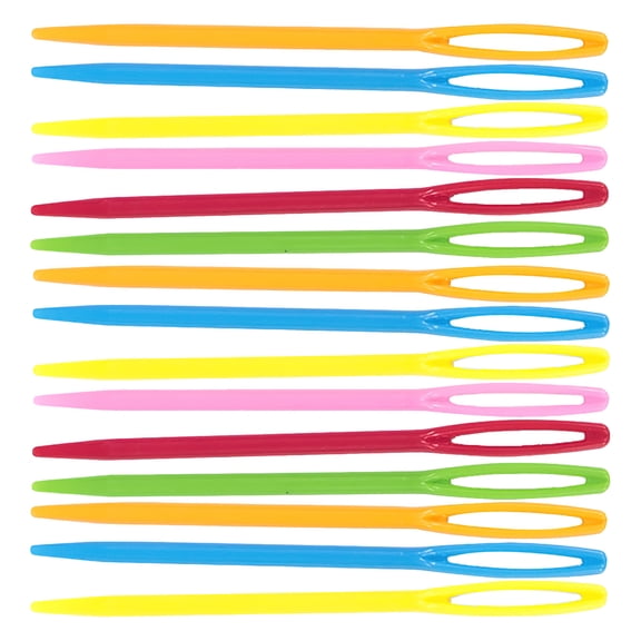 LOLIPPYY 40Pcs Plastic Sewing Needles with Large Eye Assorted Colors for DIY Crafts Sewing Knitting and Threading