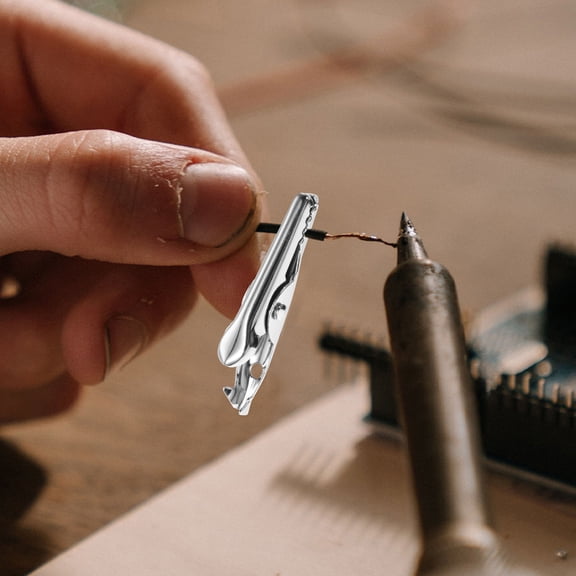 LOLIPPYY 40Pcs Practical Metal Electrical Test Clamps Silver Finish for Quick Connect and Secure Hold