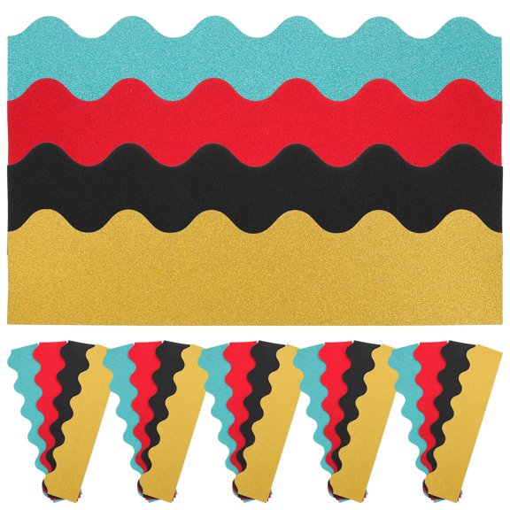 LOLIPPYY 40Pcs Removable Assorted Color Border Paper for Bulletin Board Decoration and Classroom Use