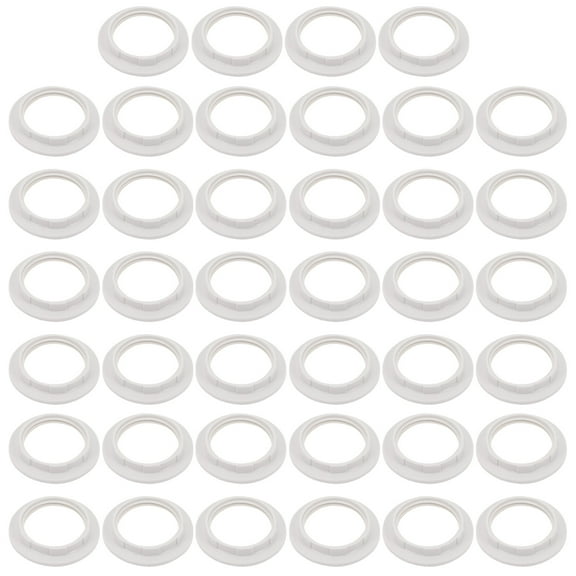 LOLIPPYY 40Pcs Replaceable Lamp Socket Ring White Plastic Household Light Ring Durable and Rust Resistant