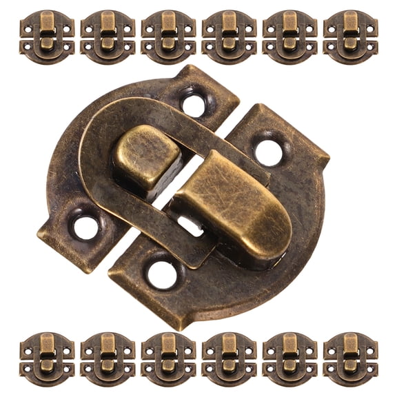 LOLIPPYY 40 Pieces Small Metal Box Clasp Latches for Wood Boxes, Coffee Color Hardware Locks and Vintage Style Decoration
