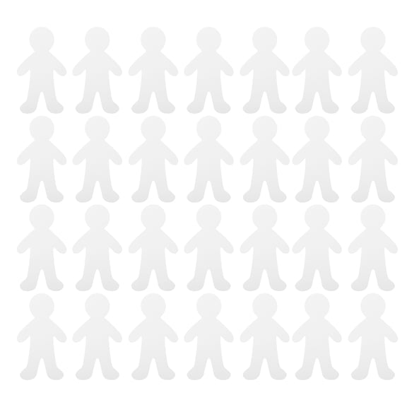 LOLIPPYY 40Pcs White Paper Human Cutouts for DIY Painting Crafts and Back to School Decorations
