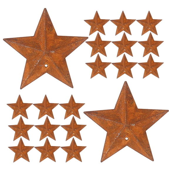 LOLIPPYY 40Pcs Wrought Iron Rustic Barn Star Brown Rustic Star Decoration for Farmhouse Wall Art