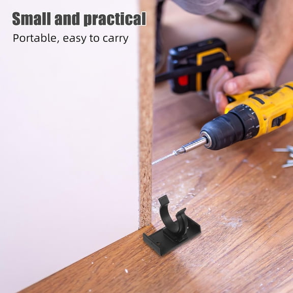 LOLIPPYY 40Sets Adjustable Cabinet Kicker Clips Black Plastic Toe Kick Clips for Kitchen Panel Trims