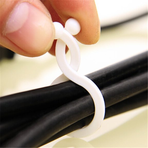 LOLIPPYY 40pcs Cord Winder for Wire Organization Black PP Clips for School Library Home