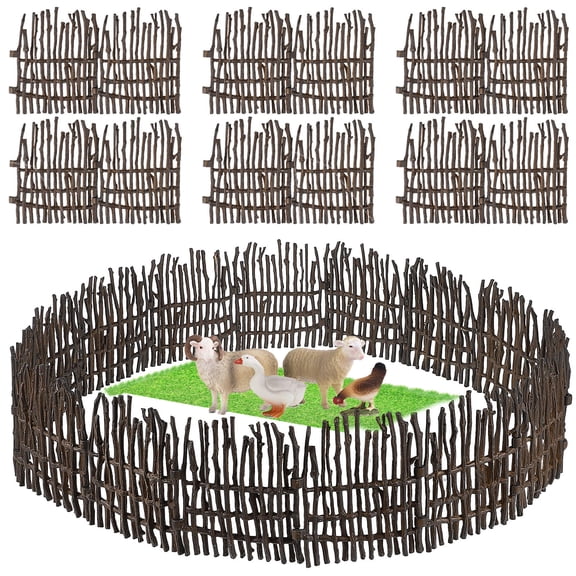 LOLIPPYY 40pcs Farm Corral Fence Toy Set for Barn Animal Figures, Realistic Play Accessories for Kids Imaginative Scenes