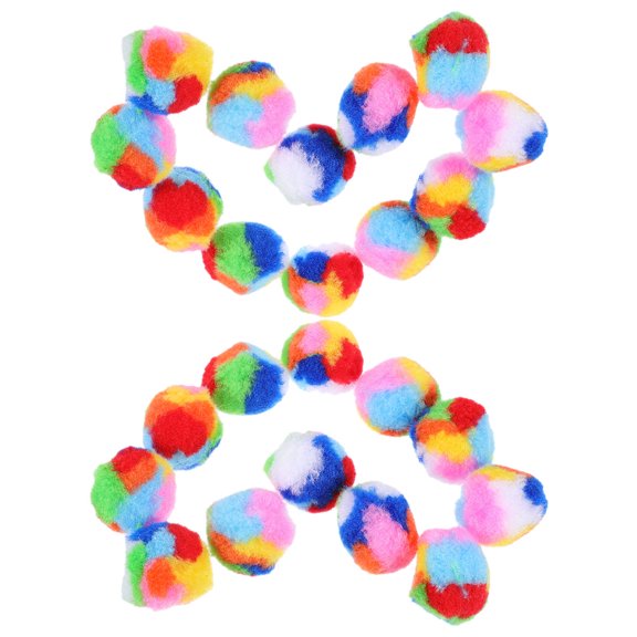 LOLIPPYY 40pcs Interactive Cat Toy Ball Plush Bright Color for Travel