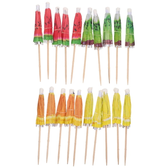 LOLIPPYY 40pcs Paper Parasol Umbrella Picks Cocktail Decoration Assorted Color for Party Supplies
