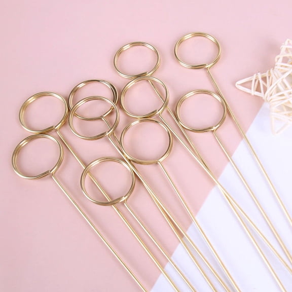 LOLIPPYY 40pcs Photo Stick Clip For Floral Card Holder Pick Golden Metal Greeting Card Insertion Weddings Holidays