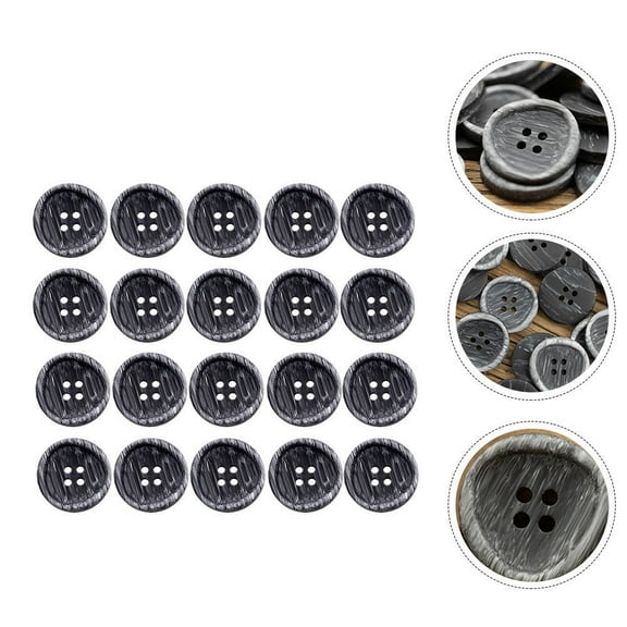 LOLIPPYY 40pcs Resin Button Set Black Simple Fashionable Clothing Decoration for Adults