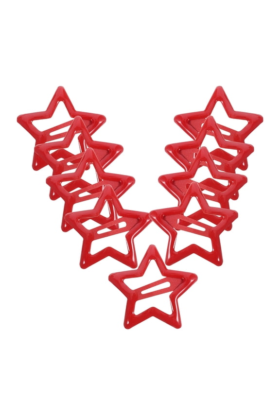 40pcs Stars Hair Clip Red Metal Hair Accessories for Teen Girls Fashionable Parties