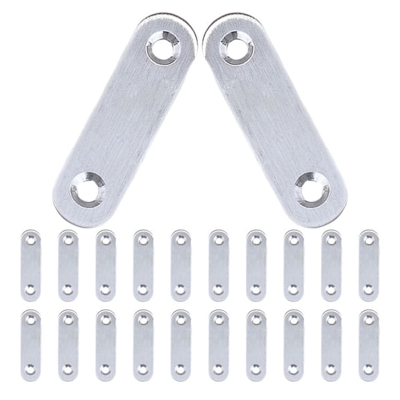 LOLIPPYY 40pcs Straight Fixing Plates Stainless Steel Flat Joining Plates For Heavy Duty Use Silver