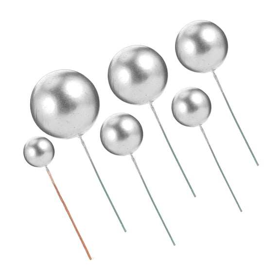 LOLIPPYY 42Pcs Cake Picks Balls Dessert Toppers for Wedding Anniversary Birthday Decorations