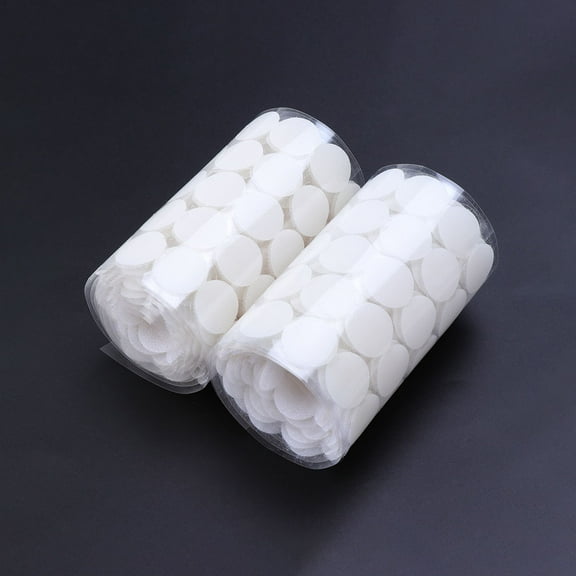 LOLIPPYY 450Pairs White Round Tape with Adhesive Fastener for Efficient Home Storage