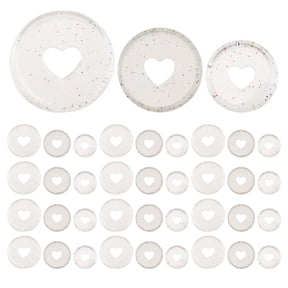 LOLIPPYY 45Pcs Clear Plastic Expander Discs Heart Shape Easy Binding Solution for Planner Organization