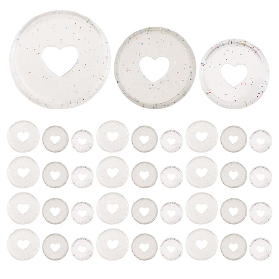 LOLIPPYY 45Pcs Clear Plastic Expander Discs Heart Shape Easy Binding Solution for Planner Organization