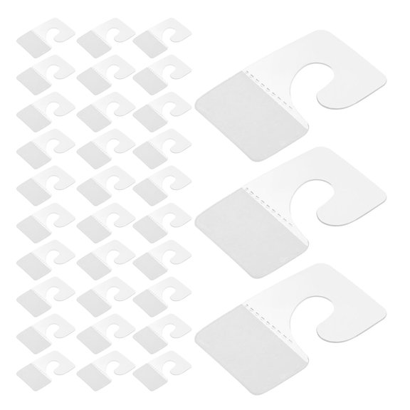 LOLIPPYY 45Pcs Transparent Adhesive Hanging Tabs for Store Organization and Display Hooks