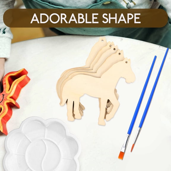 LOLIPPYY 45pcs Unfinished Wood Cutouts Farm Beige DIY Craft Ornaments for Parties