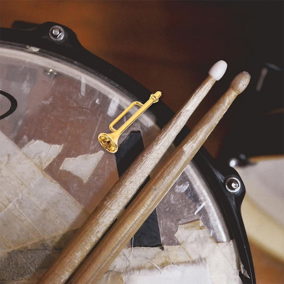 LOLIPPYY 48 Pcs Dollhouse Musical Instruments Trumpet Toy Plastic Golden Ornaments For Collectors Christmas Tree Decor