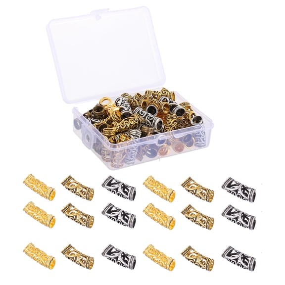 LOLIPPYY 48Pcs Alloy Hair Tube Dreadlocks Accessories for Women Simple Hair Decoration