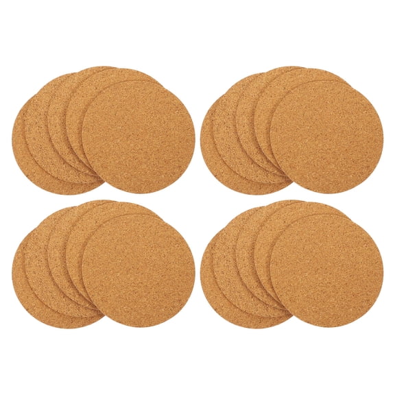 LOLIPPYY 48Pcs Light Brown Adhesive Backed Cork Circles for Crafting Custom Coasters and Cork Boards
