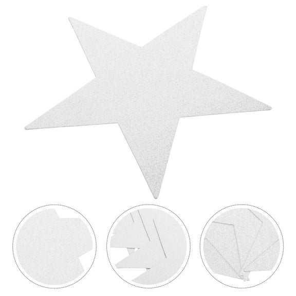 LOLIPPYY 48Pcs Silver Star Paper Cutouts for Creative Drawing and Classroom Wall Decorations