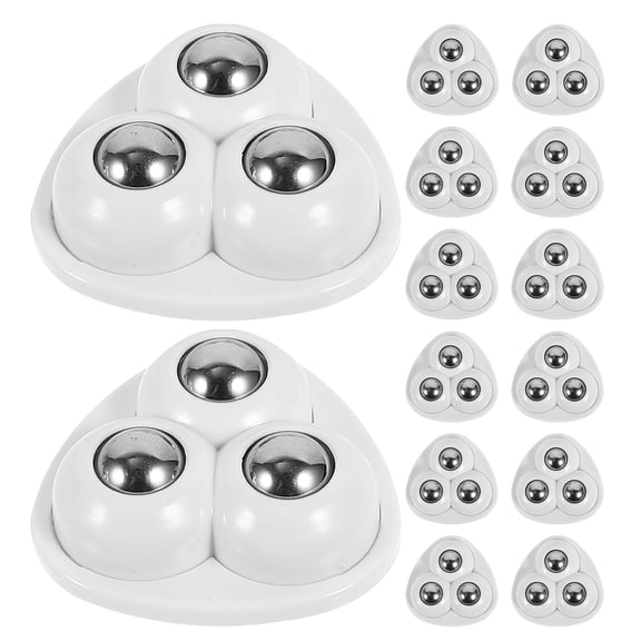 LOLIPPYY 48pcs Self Adhesive Caster Wheels Appliance Sliders Rollers Swivel Wheels Stainless Steel For Furniture Storage Bins Coffee Machine White
