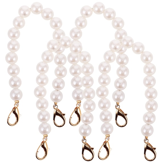 LOLIPPYY 4PCS Round Imitation Handle Replacement Chain Straps Handbag Chains with Metal Buckles Bags Decoration