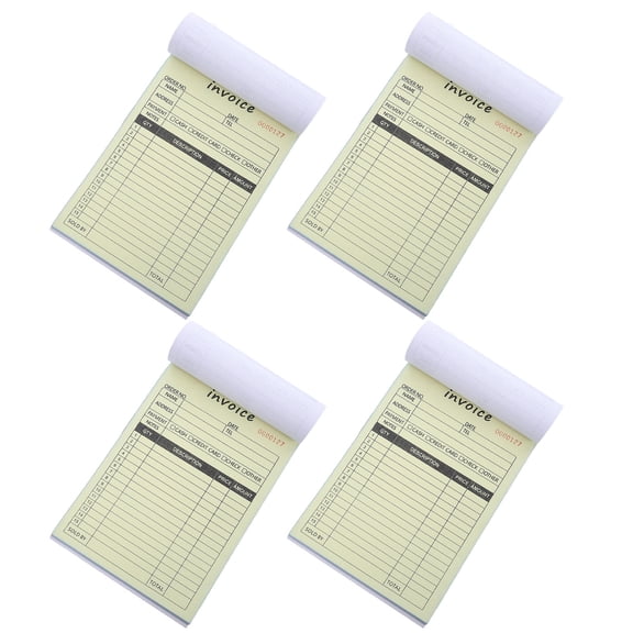 LOLIPPYY 4Pack Small Business Carbon Copy Receipt Book with Instant Duplicate Copies for Office and Store Use