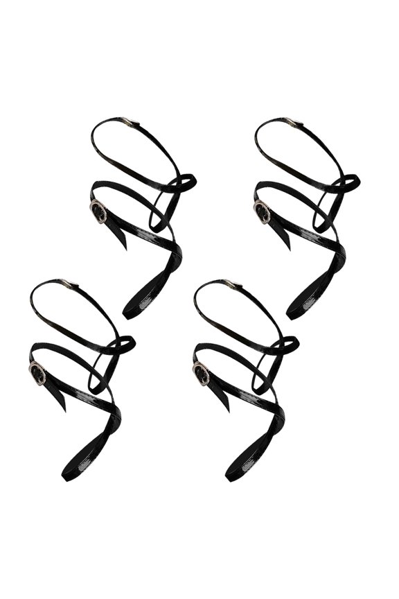 4Pairs Anti Loose High Heel Shoe Straps with Buckles Adjustable Black Ankle Straps for Stability and Comfort
