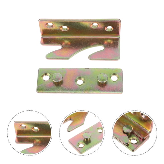 LOLIPPYY 4 Pairs Heavy Duty Zinc Alloy Bed Rail Mounting Brackets for Bed Frame Parts with Simple Installation