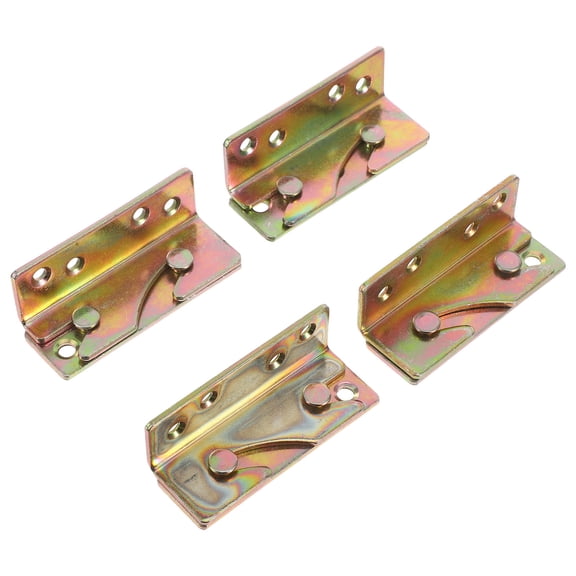 LOLIPPYY 4 Pairs Metal Bed Rail Brackets with Thickened Hinge Buckles for Secure Bed Frame Mounting