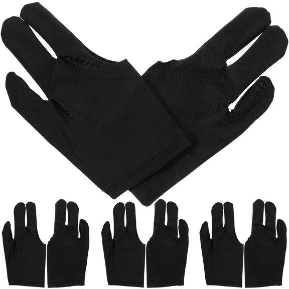 LOLIPPYY 4Pairs Wear Resistant Snooker Gloves Breathable Pool Gloves with Sweat Absorbing Design