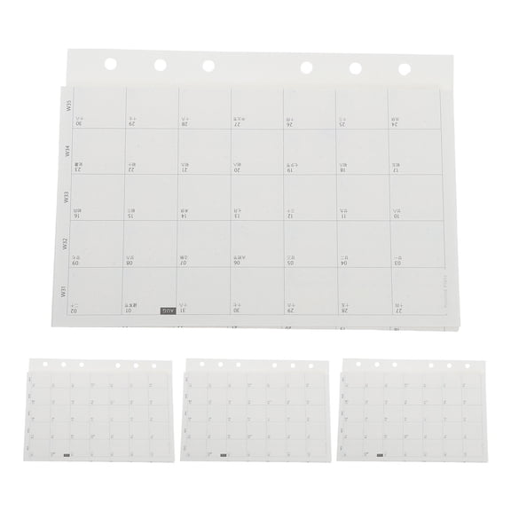 LOLIPPYY 4Pcs Loose Leaf Calendar Inserts for Personal Planner Daily Use 2026 Refill
