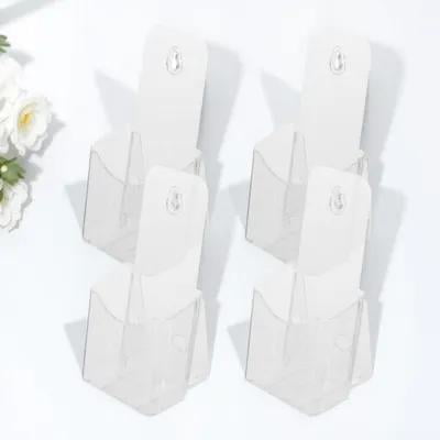 LOLIPPYY 4Pcs Acrylic Brochure Holder for Trifold Leaflets with Professional Clear Plastic Design