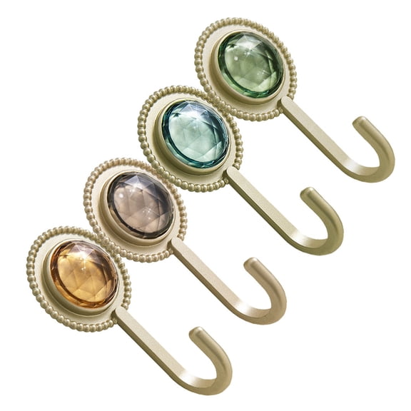 LOLIPPYY 4Pcs Adhesive Hanging Hooks Round Base Wall Mounted Hooks for Towels and Keys