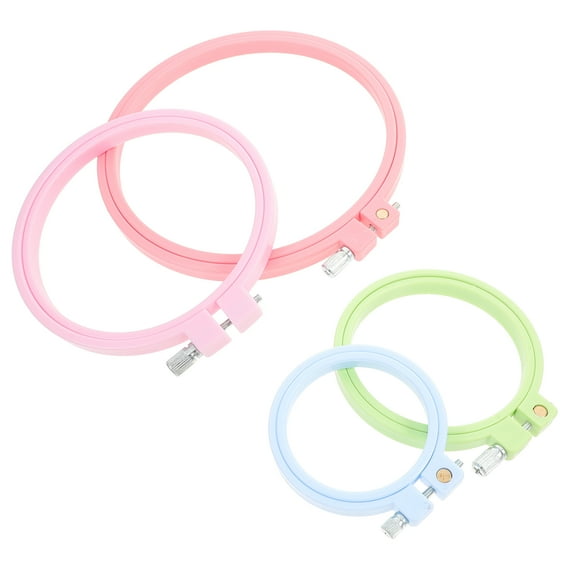 LOLIPPYY 4Pcs Adjustable Plastic Embroidery Accessories Tool Assorted Colors for Cross Stitch