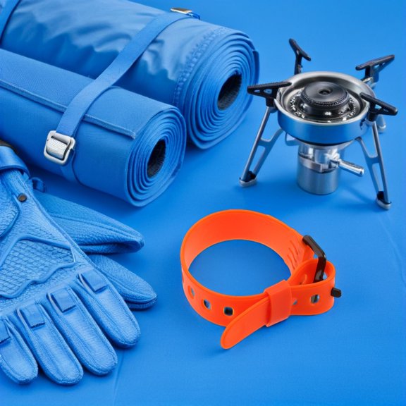 LOLIPPYY 4Pcs Adjustable Ski Straps Orange for Snowshoes with Elastic Ratchet Buckle and Ski Boot Secure Fastening