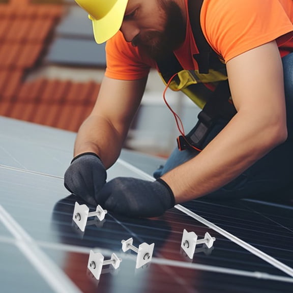 LOLIPPYY Set of 4 Adjustable Solar Panel Clamps for Secure and Stable Mounting on Solar Panels