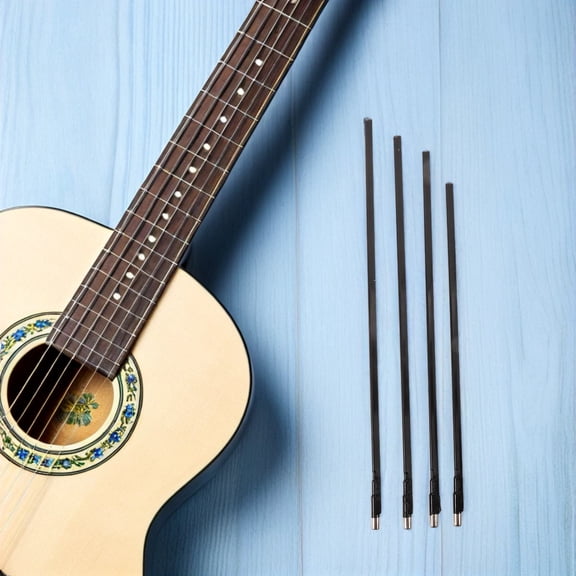 LOLIPPYY 4Pcs Adjustable Steel Guitar Truss Rod Set Black for Acoustic Electric and Bass Neck Repair