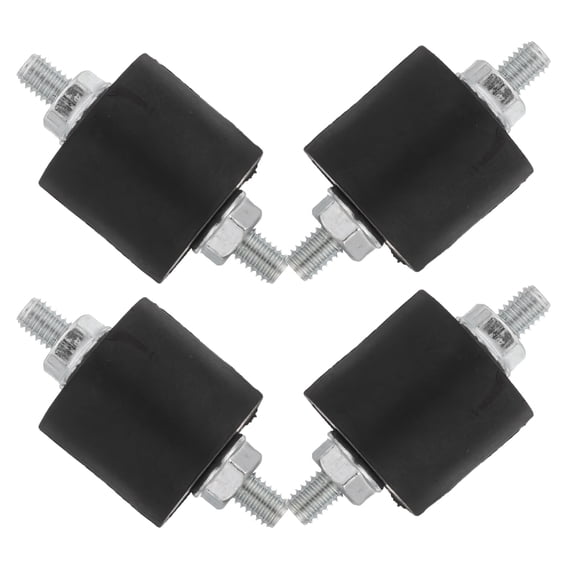 LOLIPPYY 4Pcs Air Compressor Shock Absorber Mount Set Black Vibration Dampening Pads with Nuts for Stable Operation