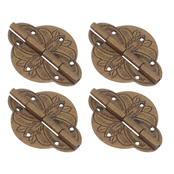 LOLIPPYY 4-Pack Antique Brass Cabinet Drawer Hinges Rust-Resistant Metal Hardware for Home Improvement Projects