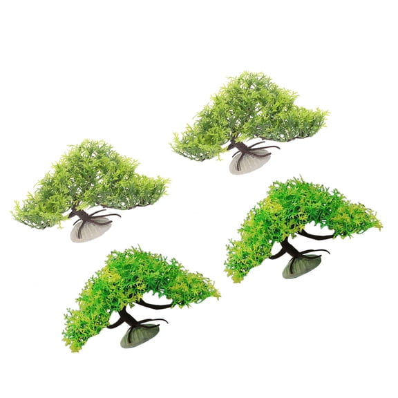 LOLIPPYY 4Pcs Aquarium Tree For Decorative Fish Keeping Artificial Aquarium Plants Assorted Color