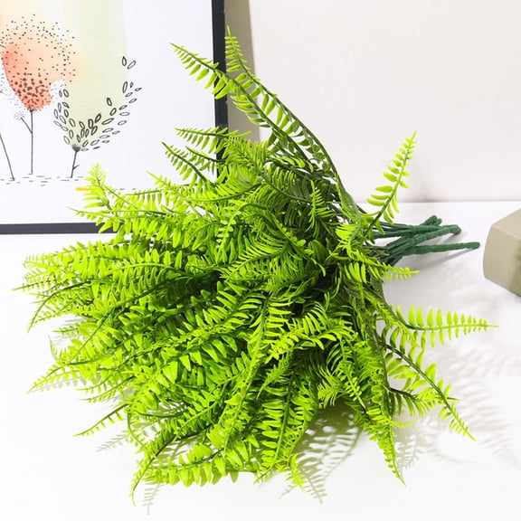 LOLIPPYY 4Pcs Artificial Leaves Plastic Green Faux Leaves for Flower Arrangement and DIY Decor