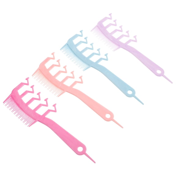 LOLIPPYY 4Pcs Assorted Color Hair Volume Comb Dual Use Styling and Parting Comb Durable Plastic