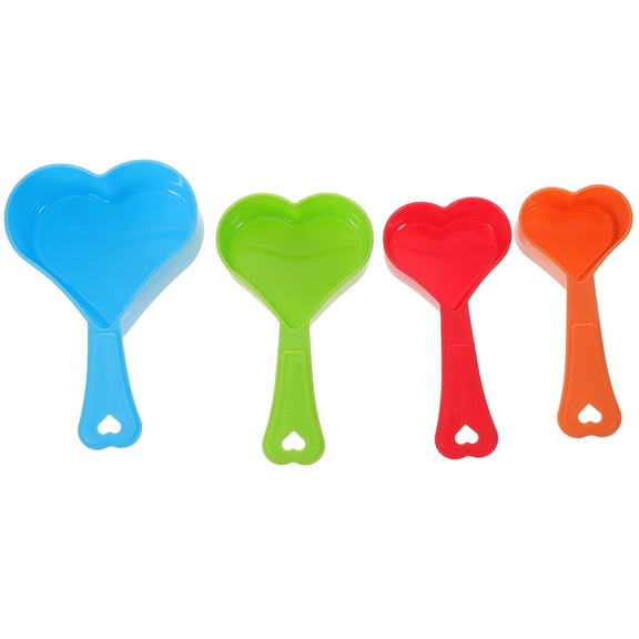 LOLIPPYY 4Pcs Assorted Color Heart Shaped Measuring Spoons for Liquid and Dry Ingredients