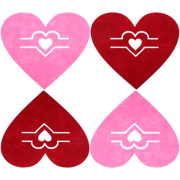 LOLIPPYY 4Pcs Assorted Color Wedding Silverware Holder Bags Heart Cutlery Pouches for Home Decor