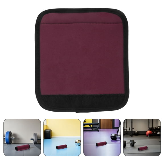 LOLIPPYY 4Pcs Barbell Pad Dark Red Neoprene Sleeve Covers with Removable Cushion for Safe Workout Grip