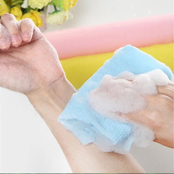 LOLIPPYY 4Pcs Bath Washing Tool with Nylon Fabric for Pressure Relief and Skin Care